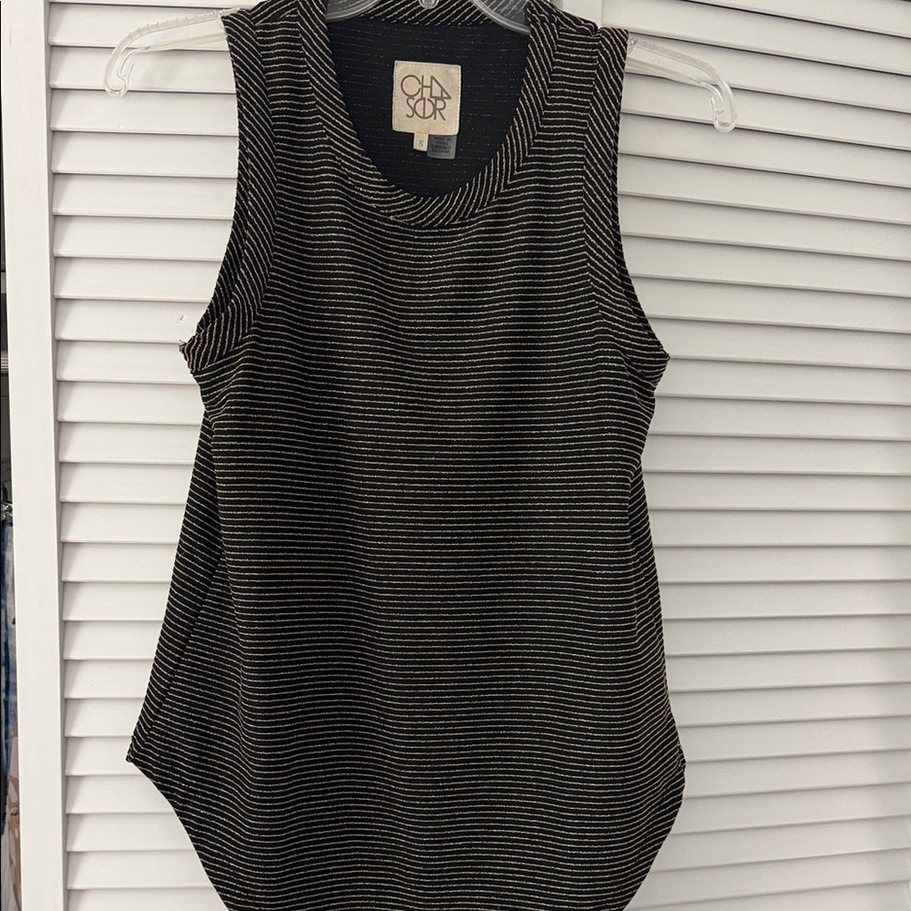 Chaser Black and Gold Sleeveless Tank Top